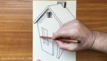 آموزش نقاشی سه بعدی خانه