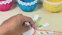 کاردستی سبد با لیوان کاغذی
