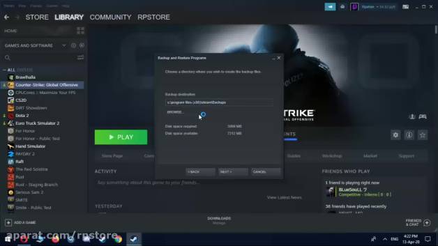 آموزش بک آپ و ریستور در استیم