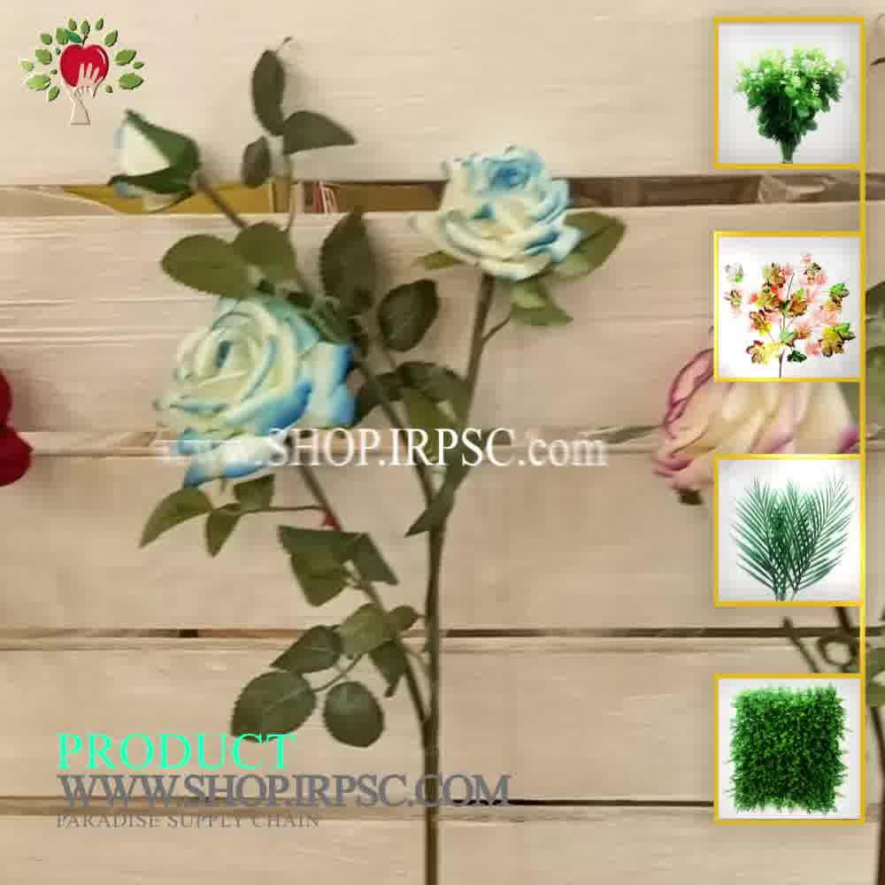 پخش شاخه گل مصنوعی رز مخمل دارای 3 گل| فروشگاه ملی