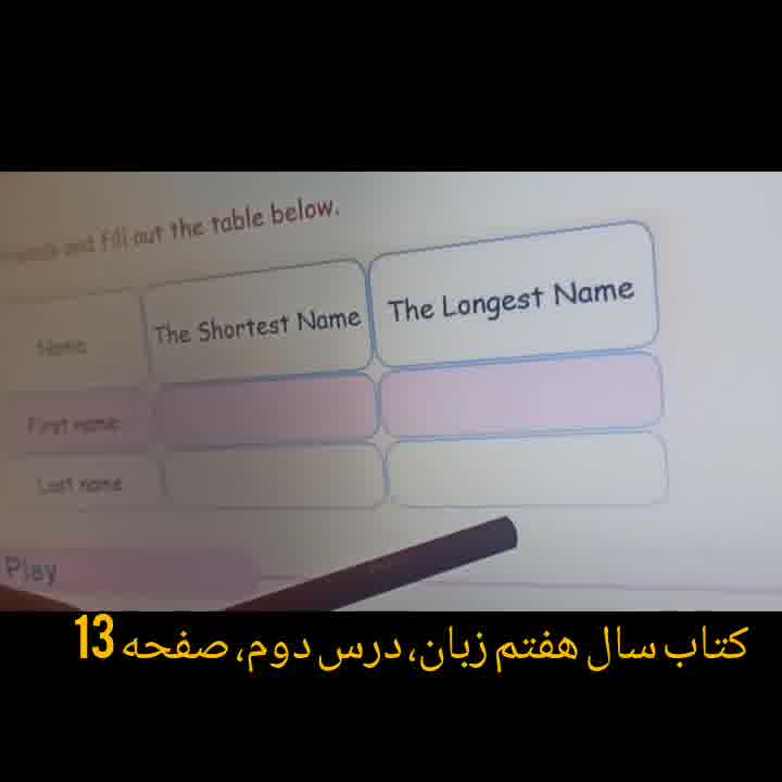 تدریس کتاب زبان انگلیسی پایه هفتم درس دوم صفحه 13