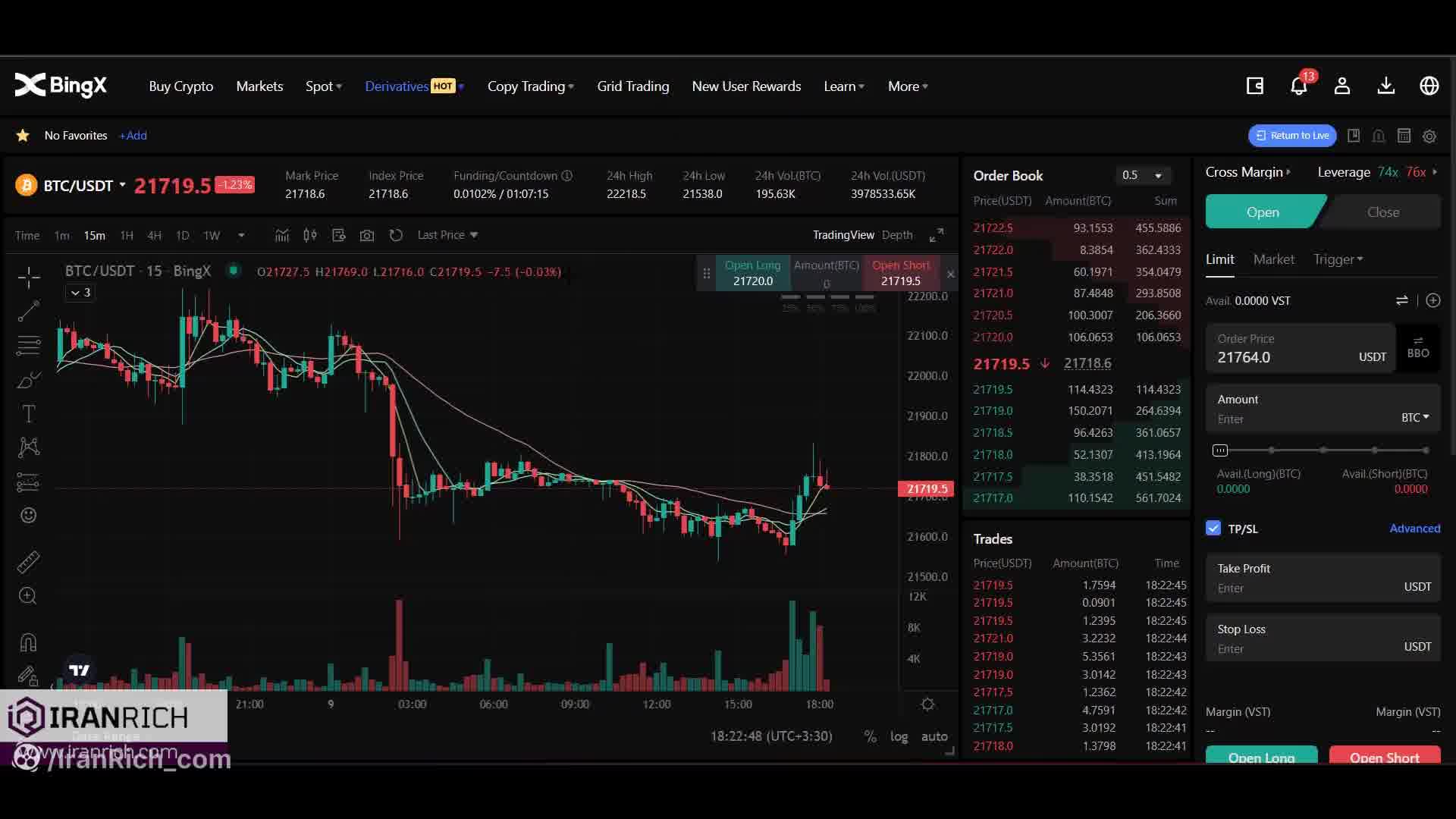 حالت کراس Cross و ایزوله Isolated در صرافی بینگ ایکس BingX